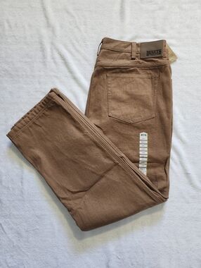 DULUTH TRADING Fire Hose Brown Canvas Flannel Lined Pants  Relaxed Fit 40x32 NWT